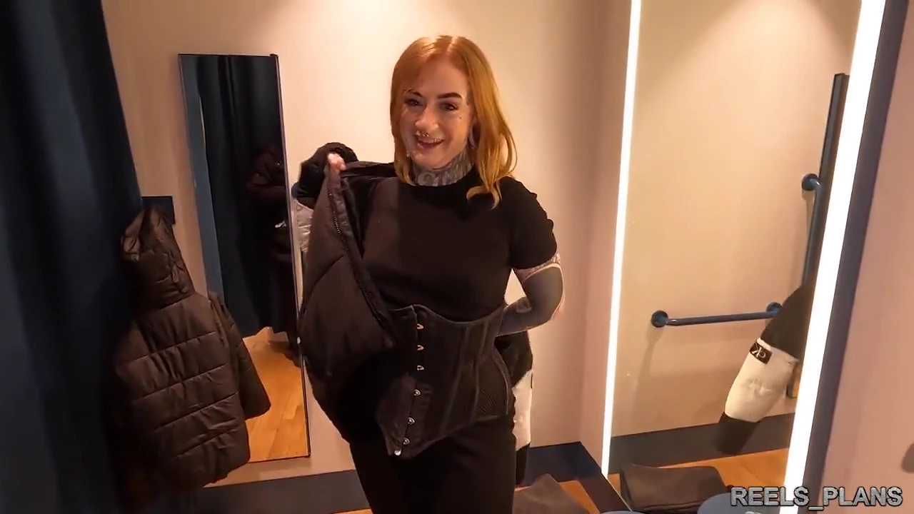 British student with a big butt gets anal sex from two unknown men in changing room porn video